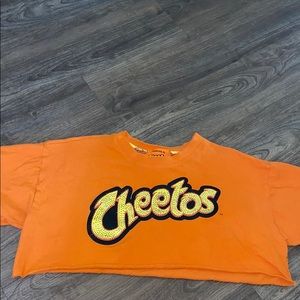 Orange Cheetos crop top